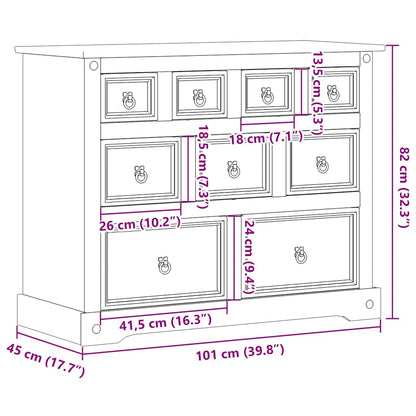 Ladekast Corona 101X45X82 Cm Massief Grenenhout