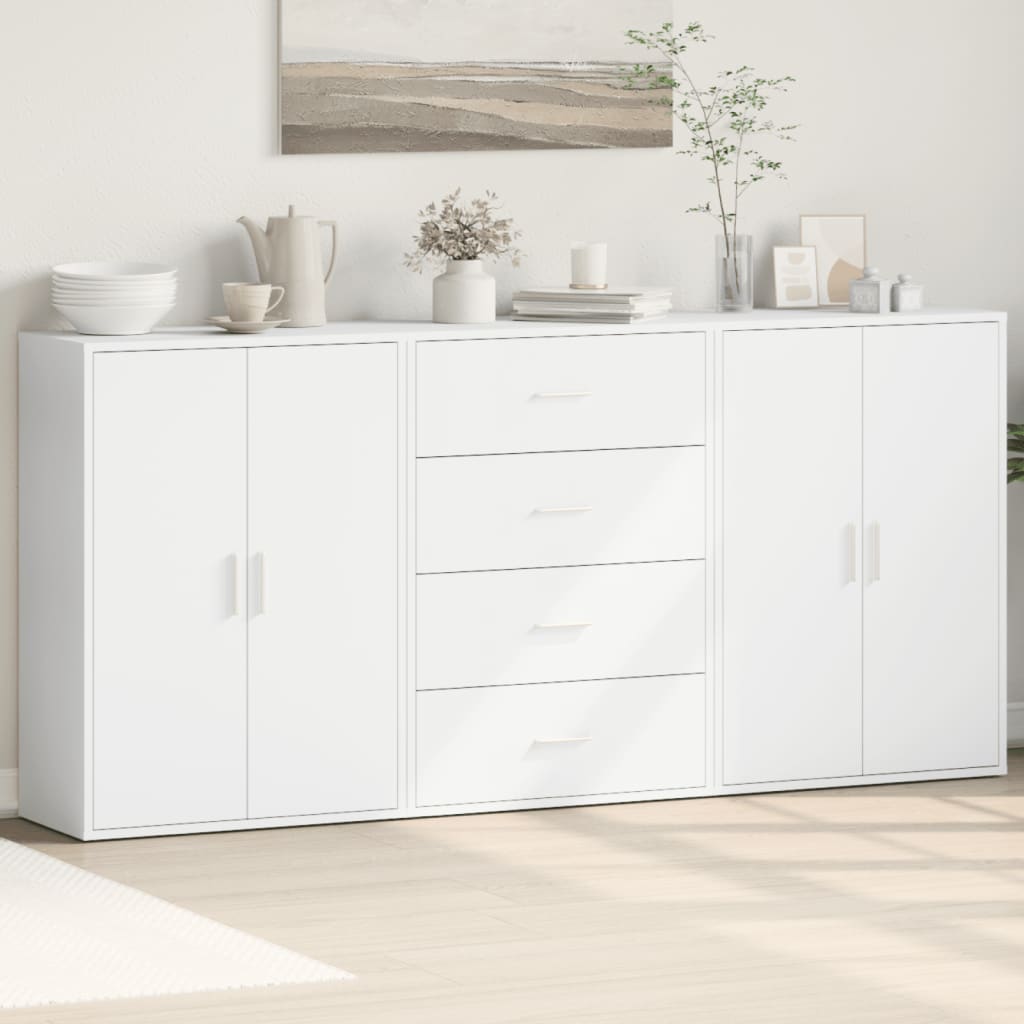 Dressoirs 3 St 60X31X84 Cm Bewerkt Hout Eikenkleur