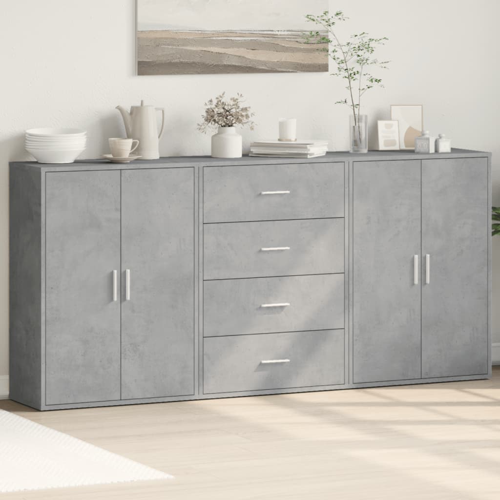 Dressoirs 3 St 60X31X84 Cm Bewerkt Hout Eikenkleur