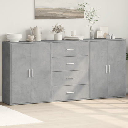 Dressoirs 3 St 60X31X84 Cm Bewerkt Hout Eikenkleur