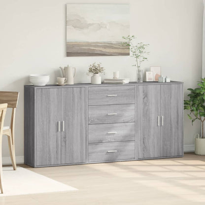 Dressoirs 3 St 60X31X84 Cm Bewerkt Hout Eikenkleur