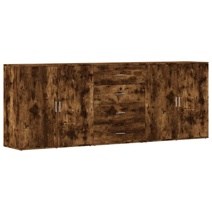 Dressoirs 3 St Bewerkt Hout Kleurig