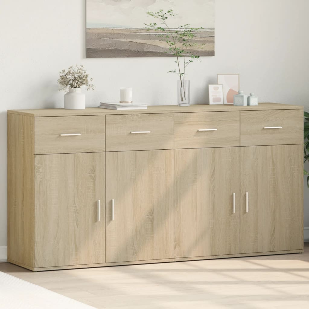 Dressoirs 2 St 79X38X80 Cm Bewerkt Hout Kleurig