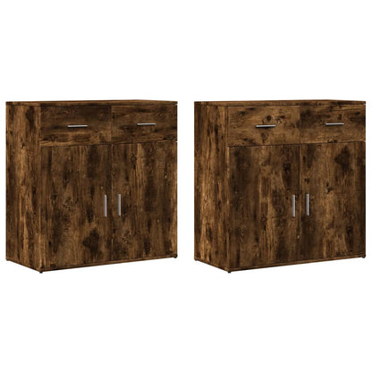 Dressoirs 2 St 79X38X80 Cm Bewerkt Hout Kleurig