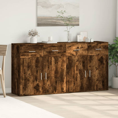Dressoirs 2 St 79X38X80 Cm Bewerkt Hout Kleurig
