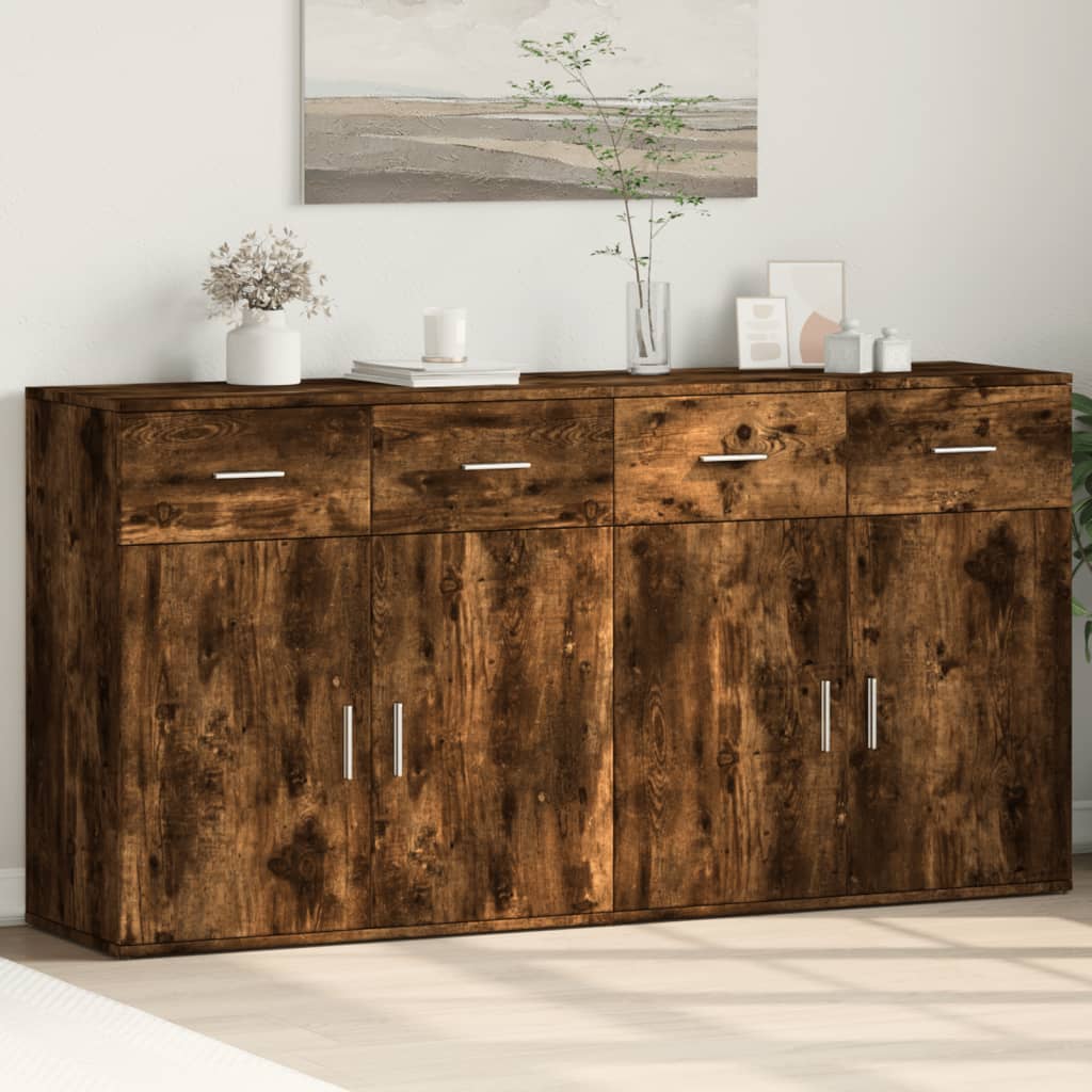 Dressoirs 2 St 79X38X80 Cm Bewerkt Hout Kleurig