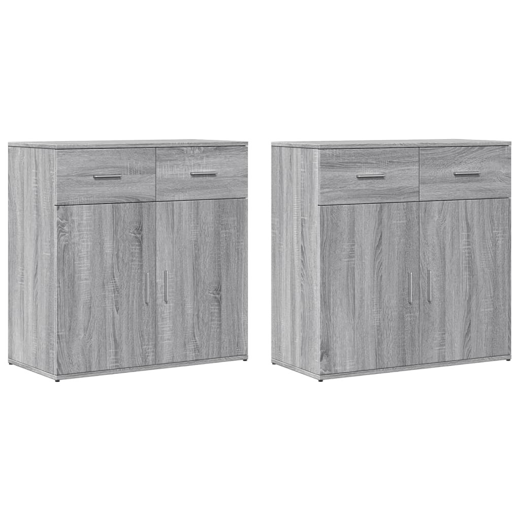 Dressoirs 2 St 79X38X80 Cm Bewerkt Hout Kleurig