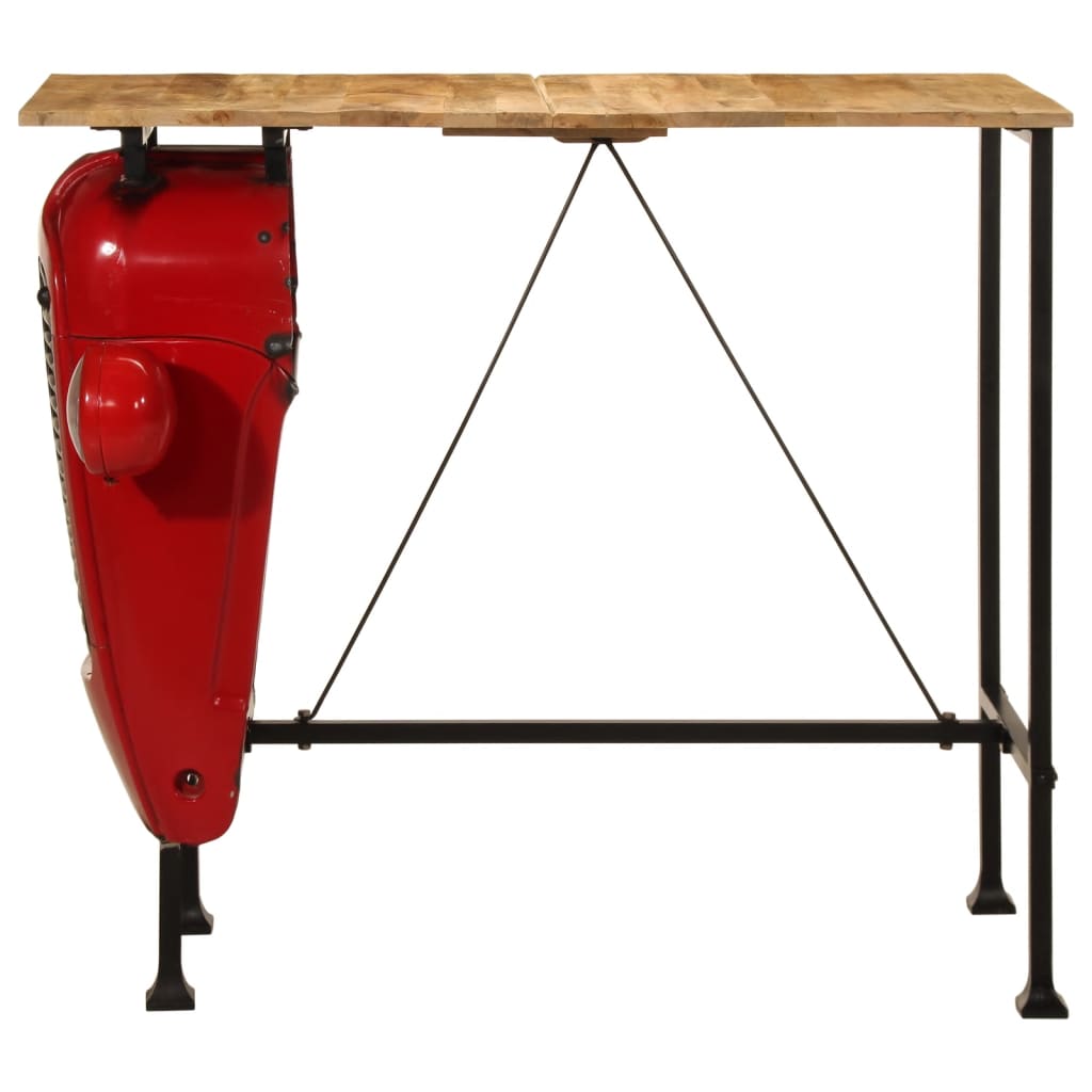 Bartafel Tractor Massief Mangohout Rood En Bruin