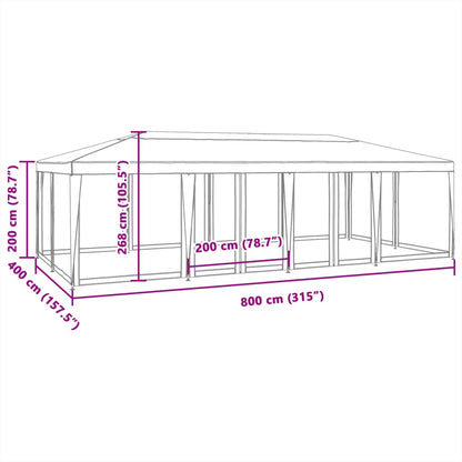 Partytent Met 12 Mesh Zijwanden Hdpe