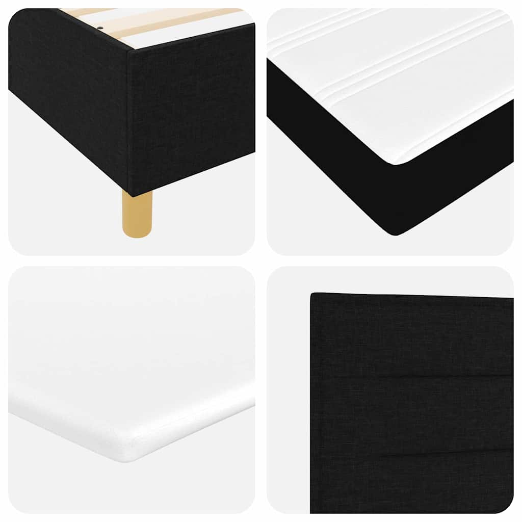 Boxspring Bed Met Matras Met Hoofdeinde Stof Zwart