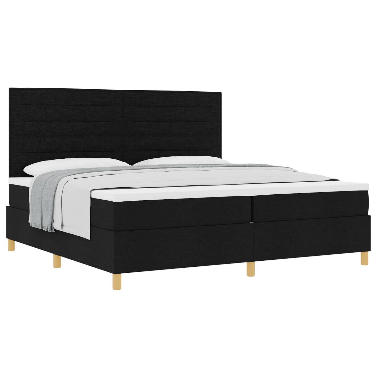 Boxspring Bed Met Matras Met Hoofdeinde Stof Zwart