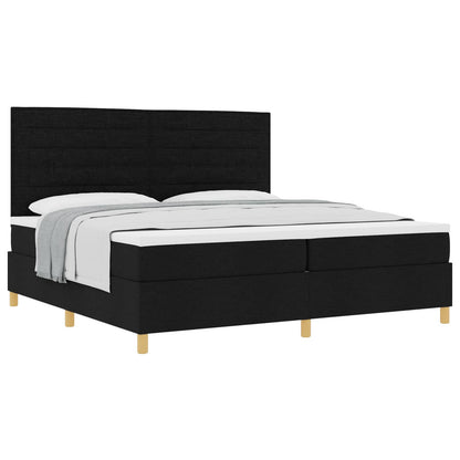 Boxspring Bed Met Matras Met Hoofdeinde Stof Zwart