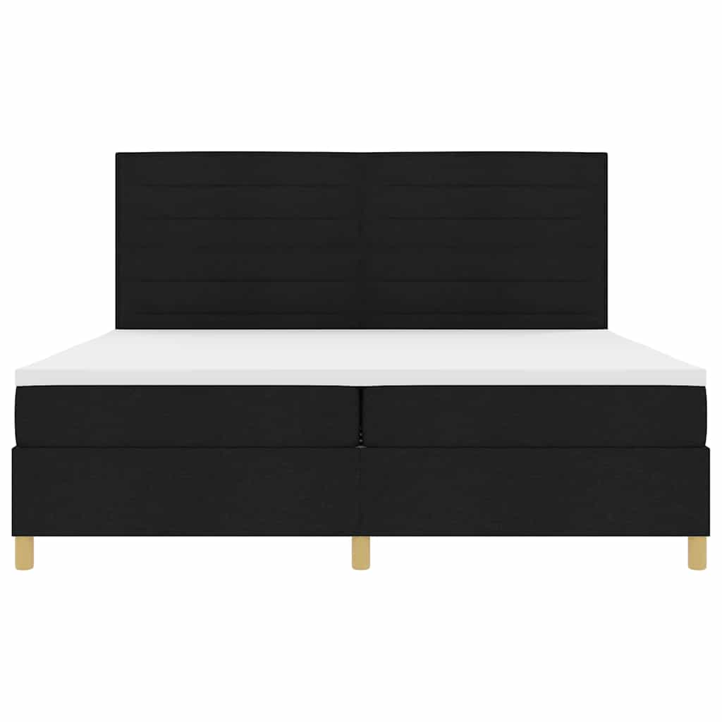 Boxspring Bed Met Matras Met Hoofdeinde Stof Zwart