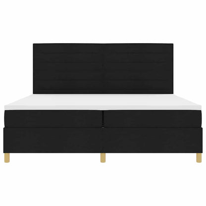 Boxspring Bed Met Matras Met Hoofdeinde Stof Zwart