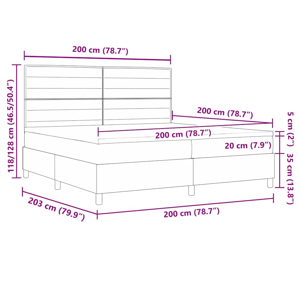 Boxspring Bed Met Matras Met Hoofdeinde Stof Zwart