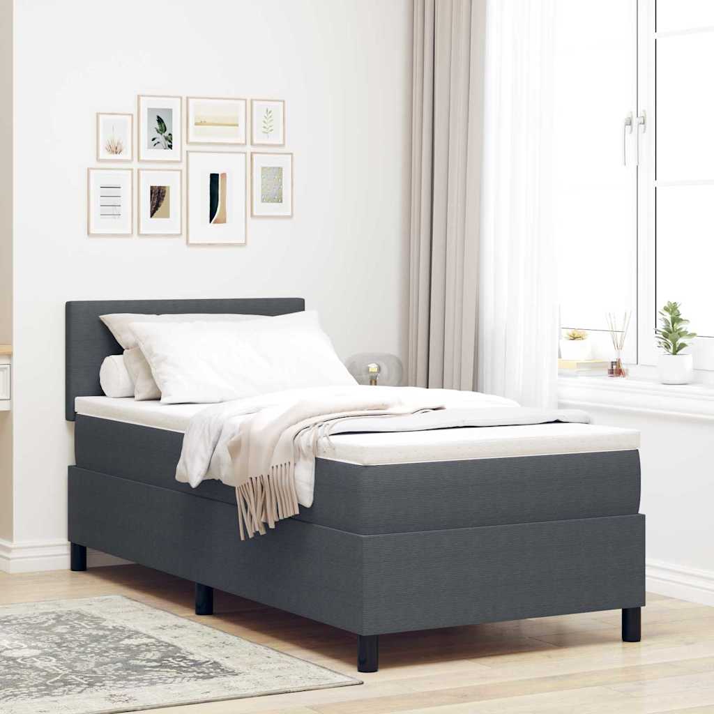 Boxspring Bed En Wit Corduroy Stof