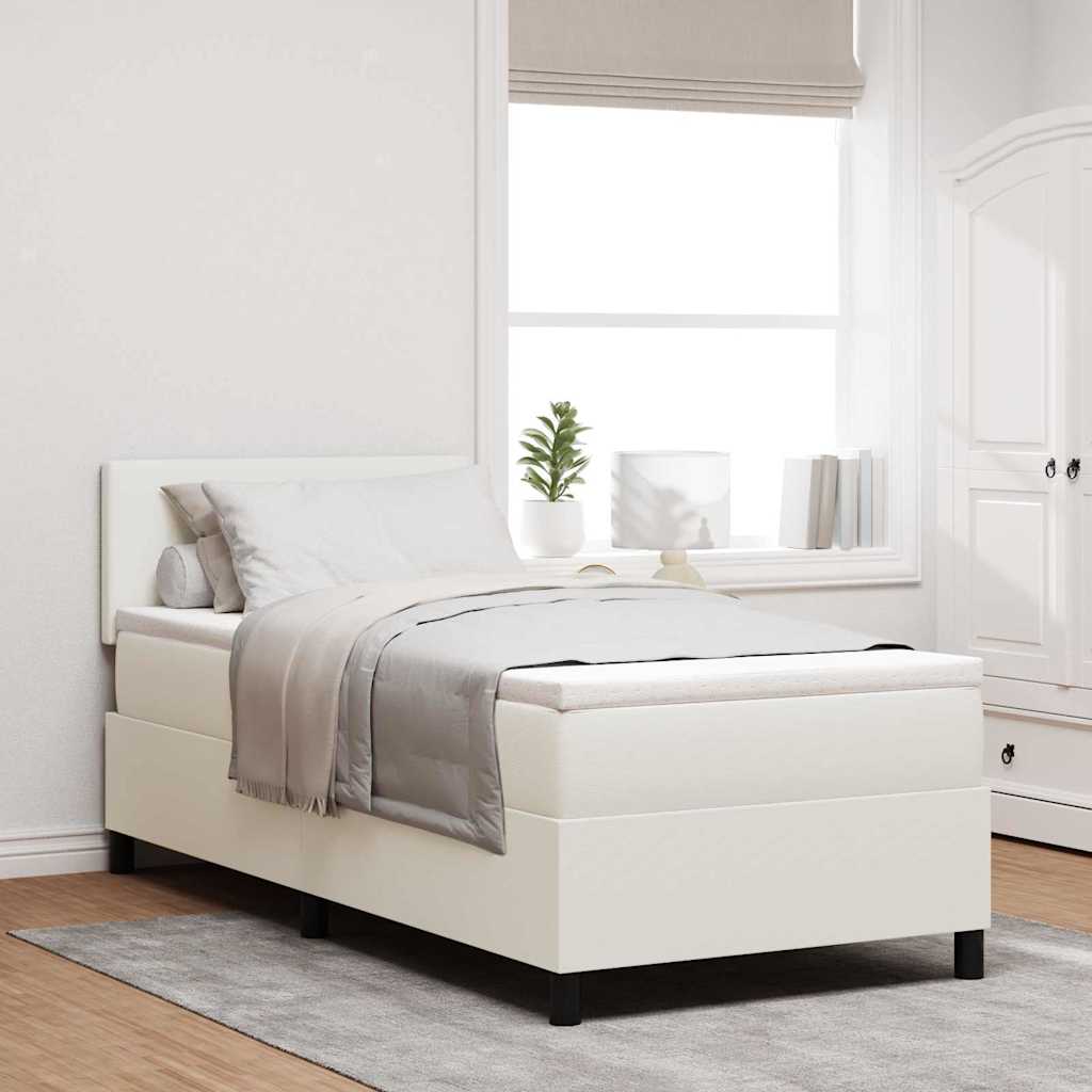 Boxspring Bed En Wit Corduroy Stof