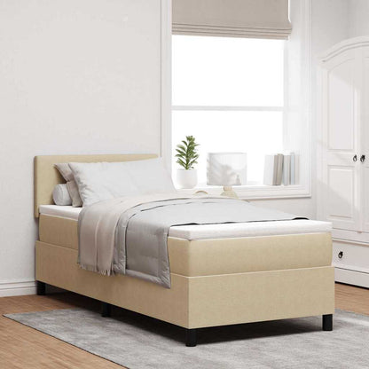 Boxspring Bed En Wit Corduroy Stof