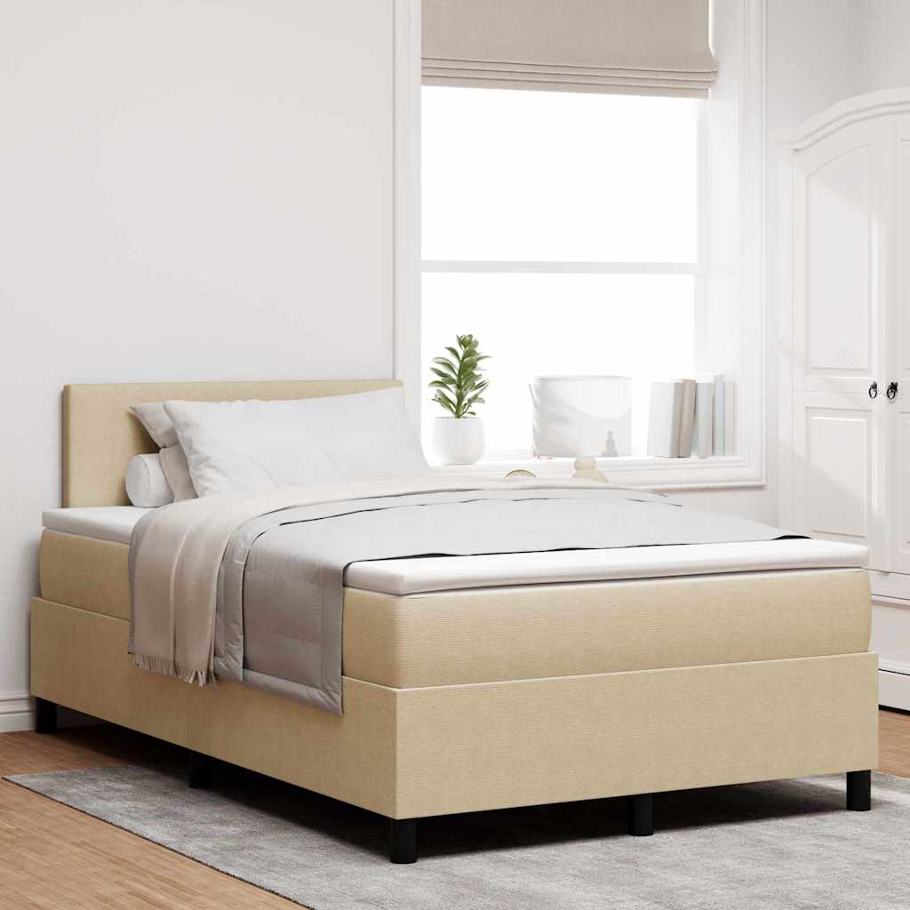 Boxspring Bed En Wit Corduroy Stof