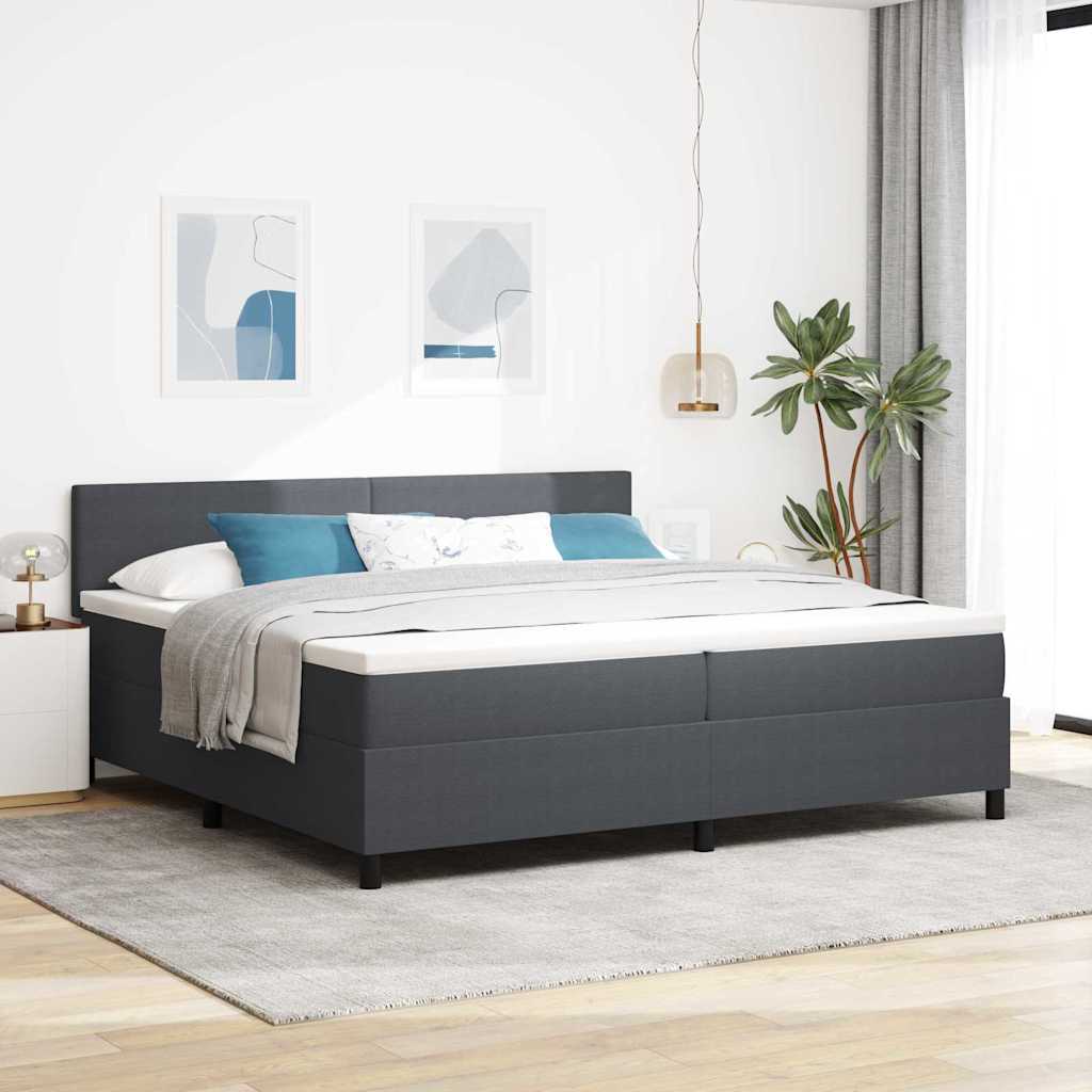 Boxspring Bed En Wit Corduroy Stof