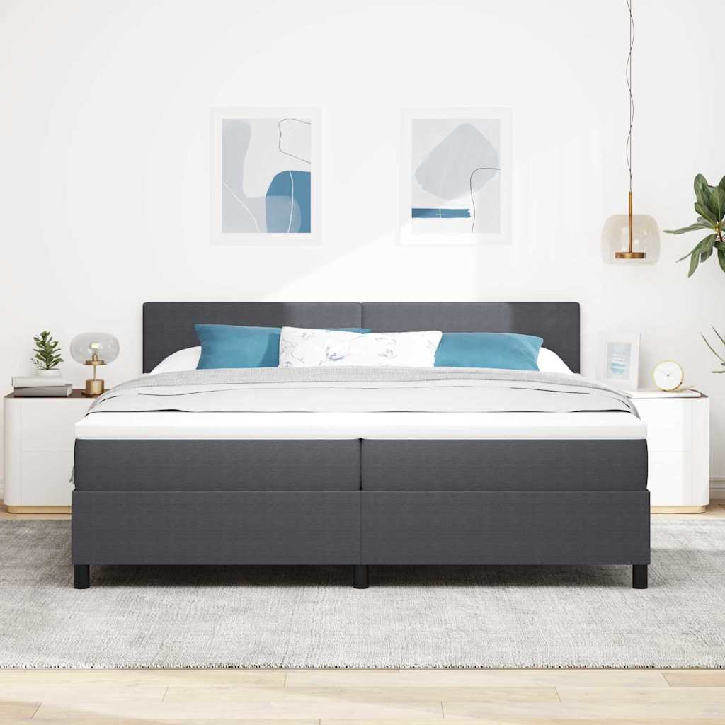 Boxspring Bed En Wit Corduroy Stof