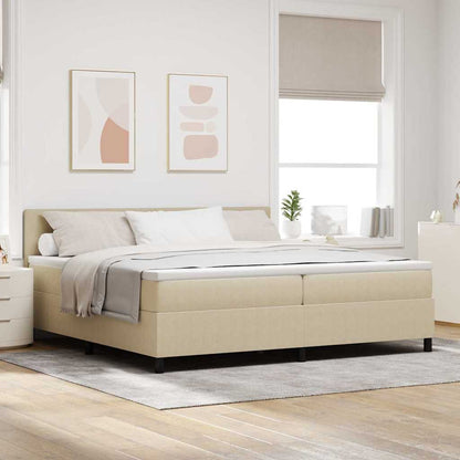 Boxspring Bed En Wit Corduroy Stof