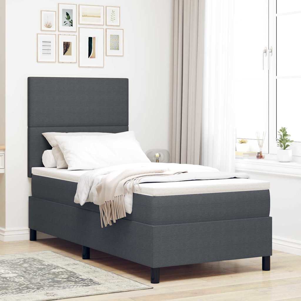 Boxspring Bed En Wit Corduroy Stof