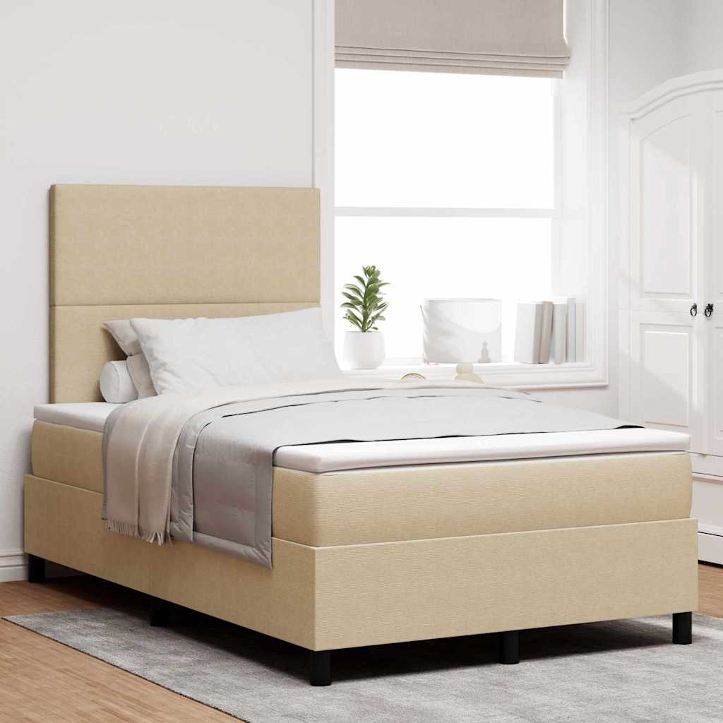 Boxspring Bed En Wit Corduroy Stof