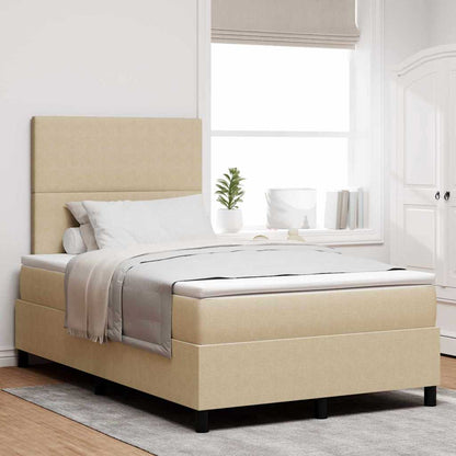 Boxspring Bed En Wit Corduroy Stof