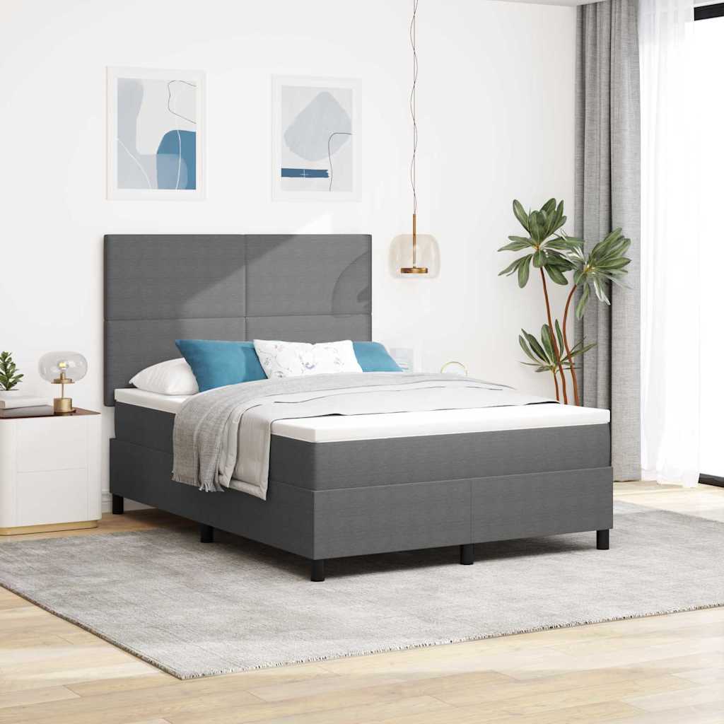 Boxspring Bed En Wit Corduroy Stof