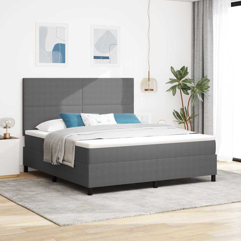 Boxspring Bed En Wit Corduroy Stof