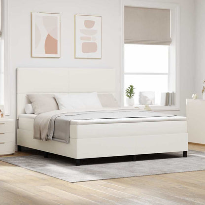 Boxspring Bed En Wit Corduroy Stof