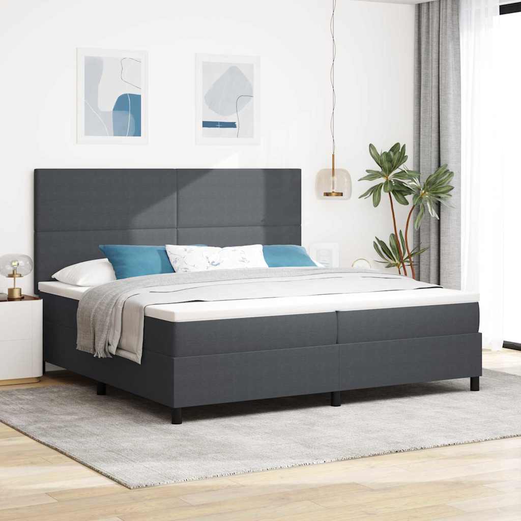 Boxspring Bed En Wit Corduroy Stof