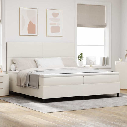 Boxspring Bed En Wit Corduroy Stof