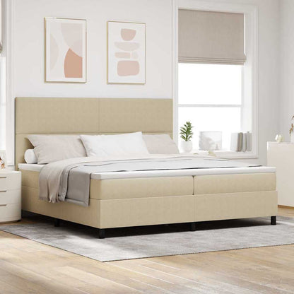 Boxspring Bed En Wit Corduroy Stof