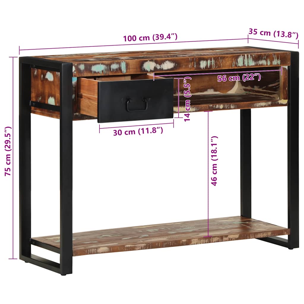 Wandtafel 100X35X75 Cm Meerkleurig