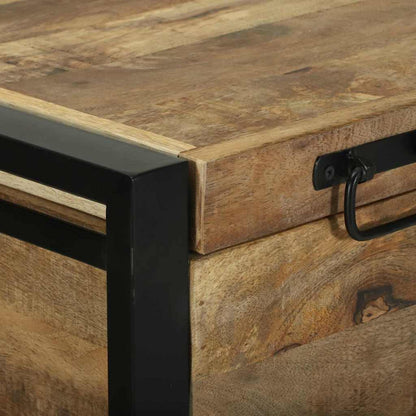 Opbergbox Met Opslag Bruin 80 X 35 X 45 Cm Massief Mangohout