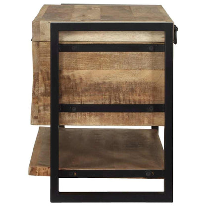Opbergbox Met Opslag Bruin 80 X 35 X 45 Cm Massief Mangohout