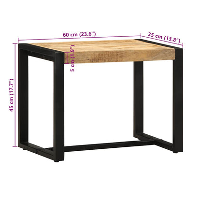 Bank 60X35X45 Cm Massief Ruw Hout Mango