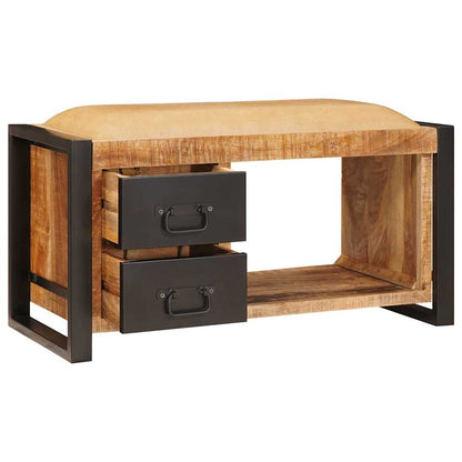 Opslagbank Met Lade Bruin 80 X 35 X 40 Cm Massief Mangohout