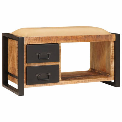 Opslagbank Met Lade Bruin 80 X 35 X 40 Cm Massief Mangohout