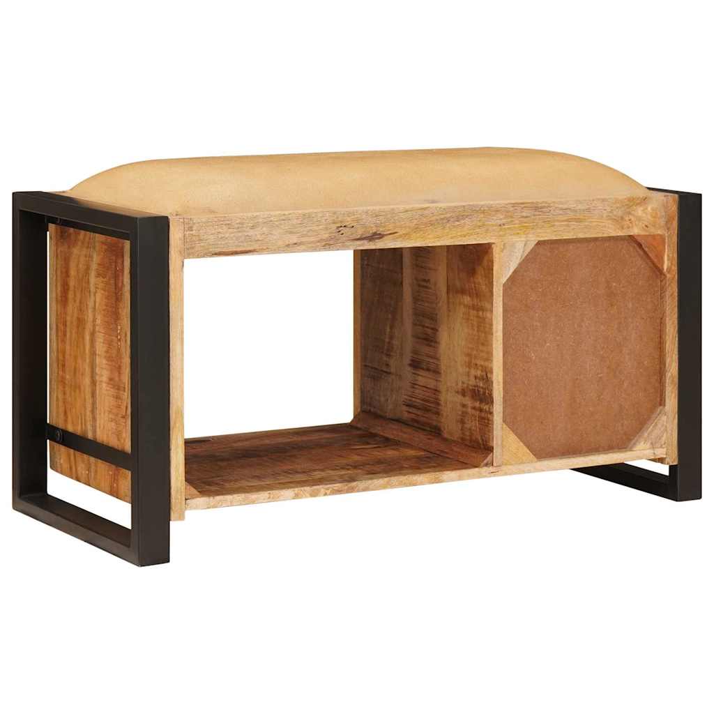 Opslagbank Met Lade Bruin 80 X 35 X 40 Cm Massief Mangohout