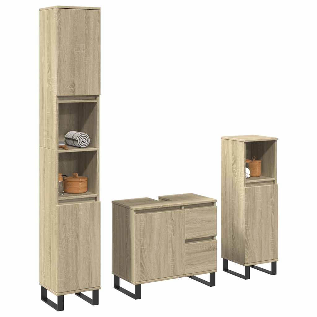 Badkamermeubelset Bewerkt Hout Kleurig