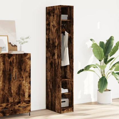 Kledingkast Bewerkt Hout Kleurig Gerookt Eiken