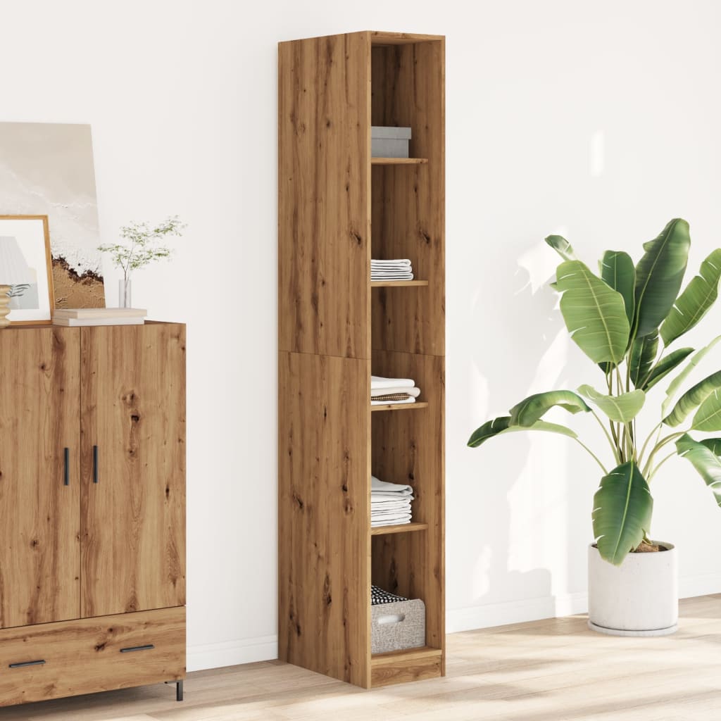 Kledingkast Bewerkt Hout Artisanaal Eikenkleurig