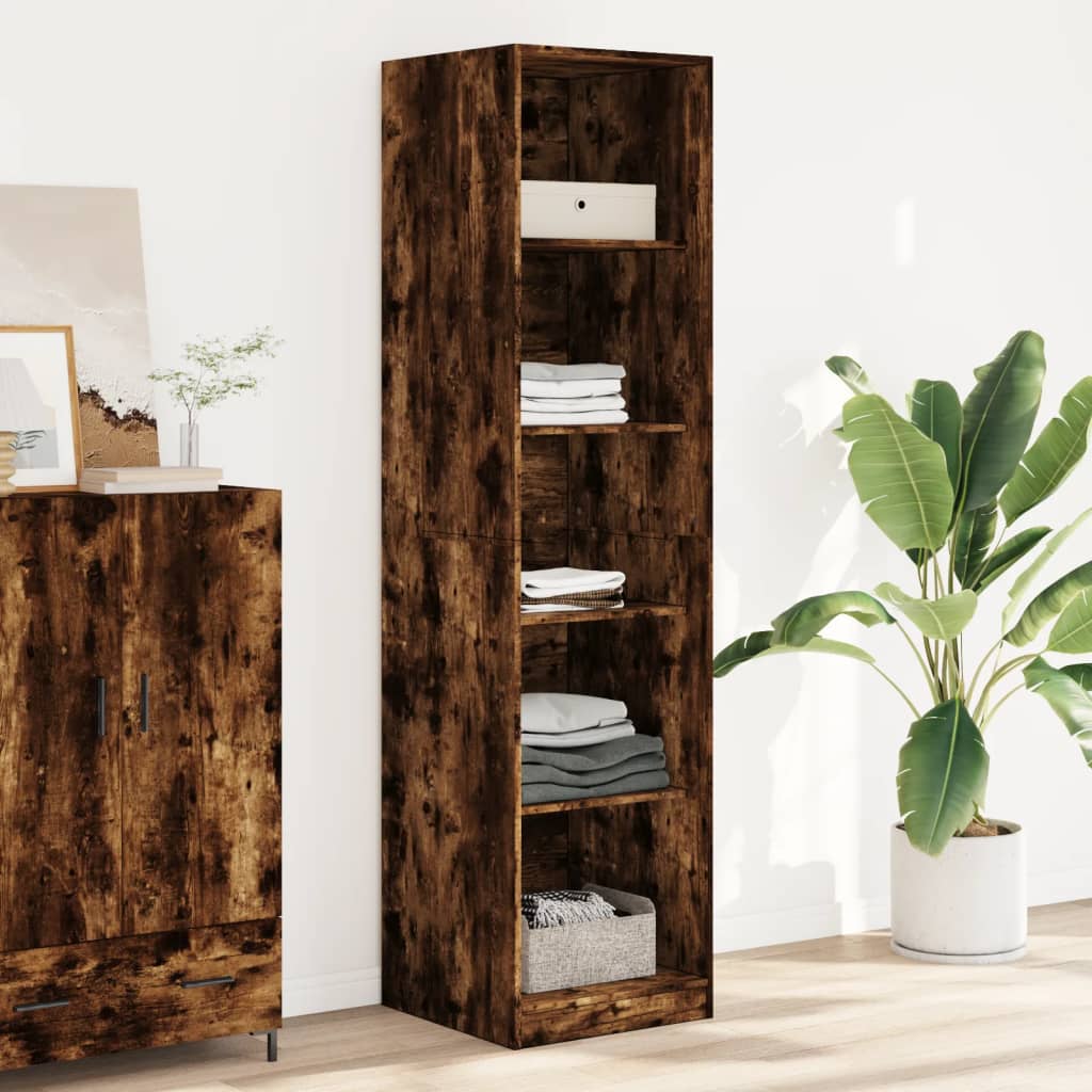 Kledingkast Bewerkt Hout Kleurig Gerookt Eiken