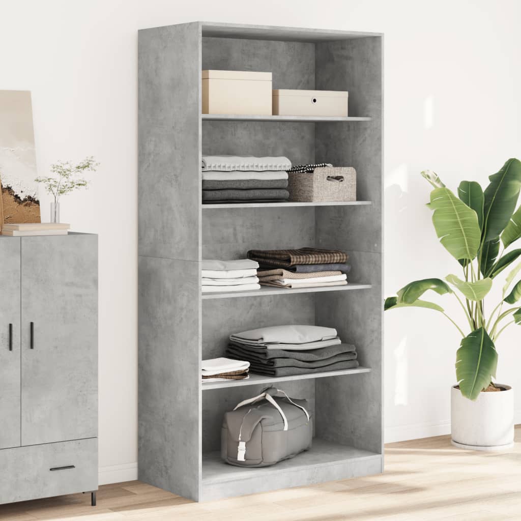 Kledingkast Bewerkt Hout Betongrijs