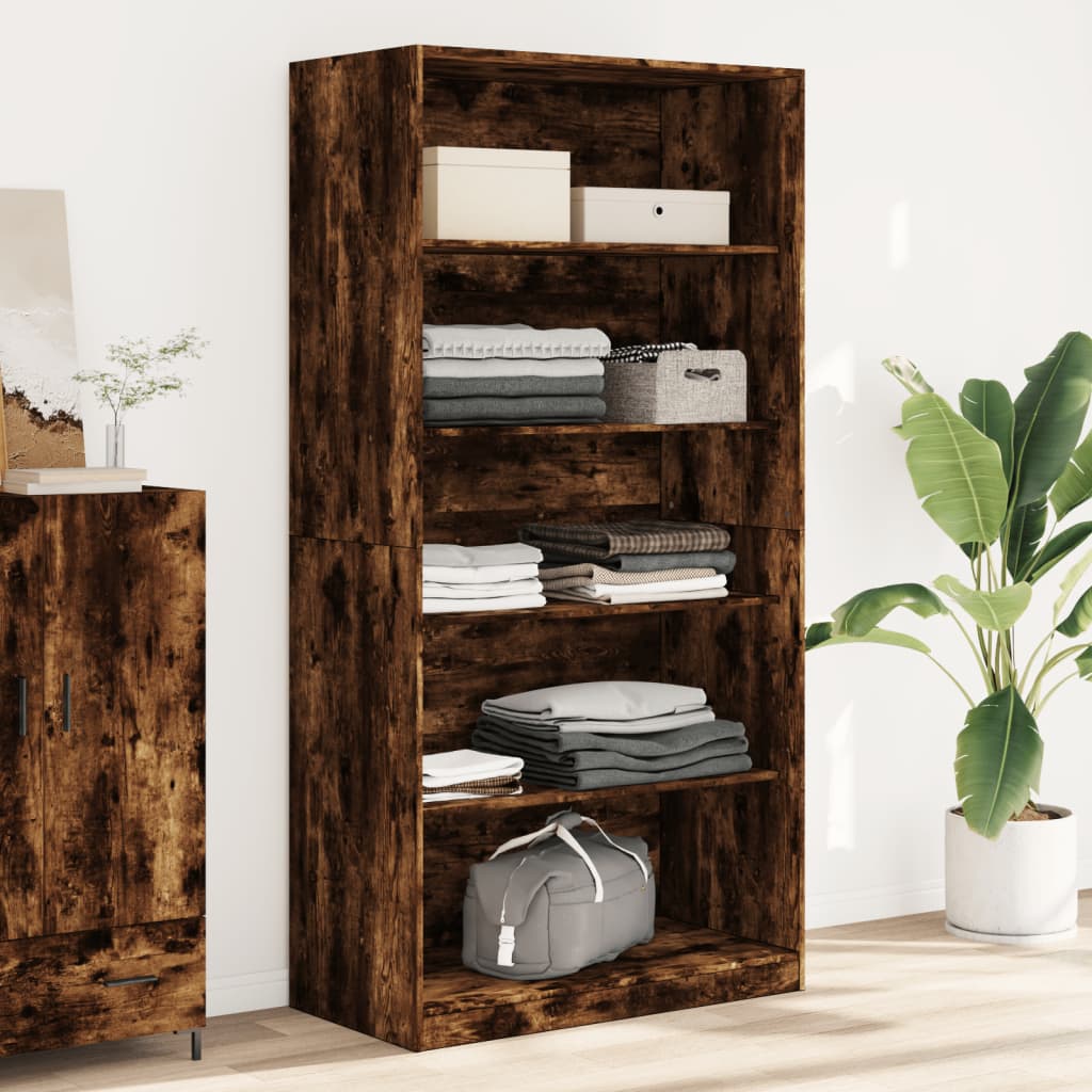 Kledingkast Bewerkt Hout Kleurig Gerookt Eiken
