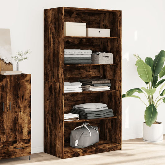 Kledingkast Bewerkt Hout Kleurig Gerookt Eiken