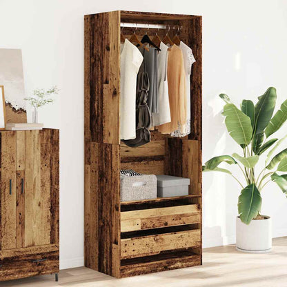 Kledingkast Bewerkt Hout Oud Hout